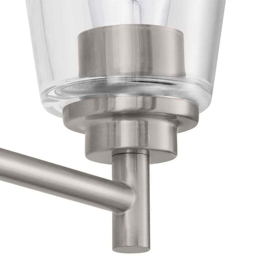 Hampton Bay 15 in. Wakefield Brushed Nickel Bathroom Vanity Light w/ Clear Glass