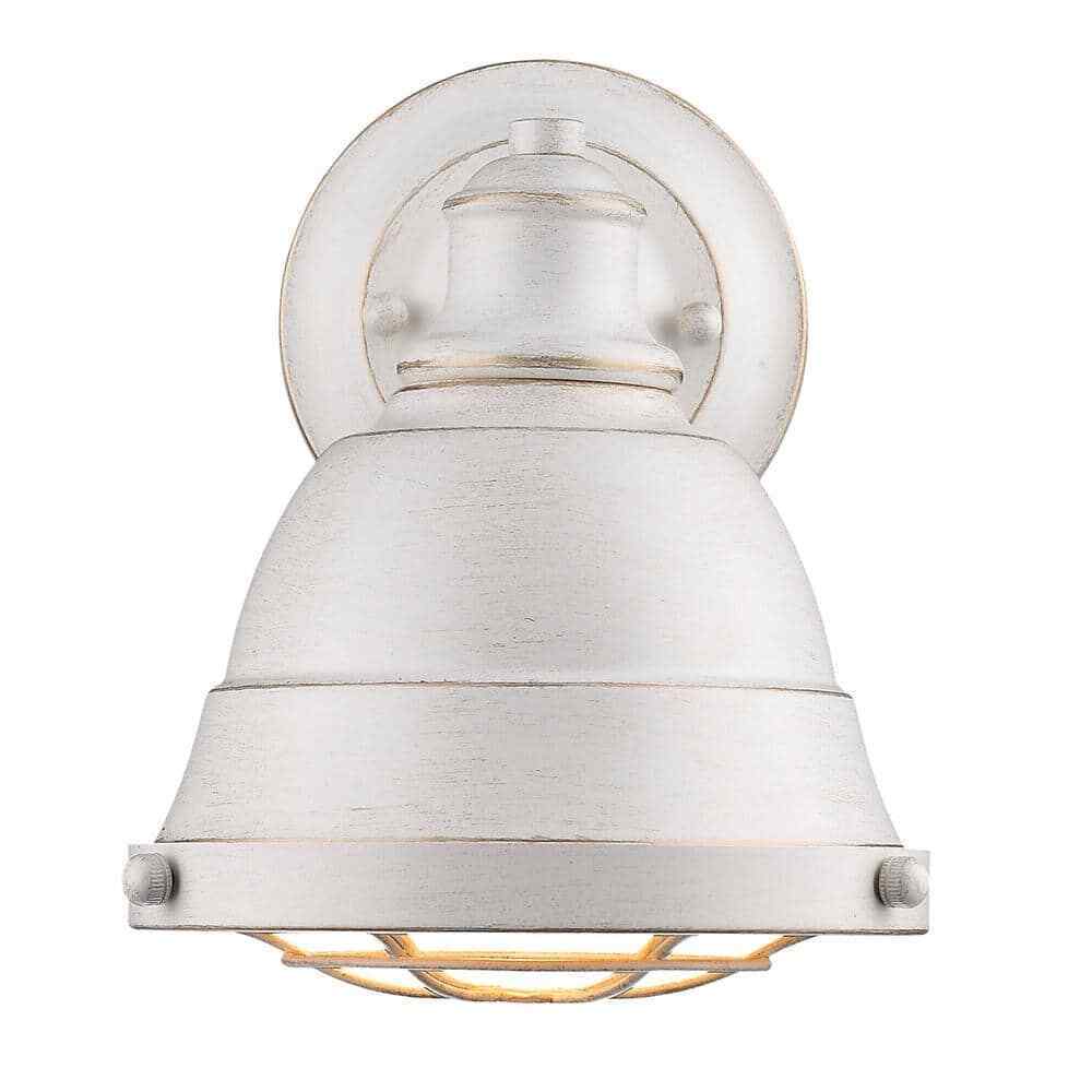 Golden Lighting Bartlett 1-Light French White Bath Light