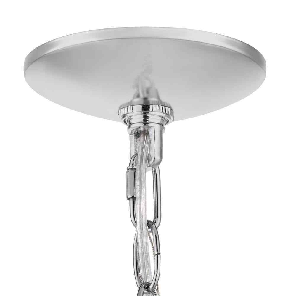 Home Decorators Weyburn 1-Light Chrome Farmhouse Mini Pendant Light Fixture