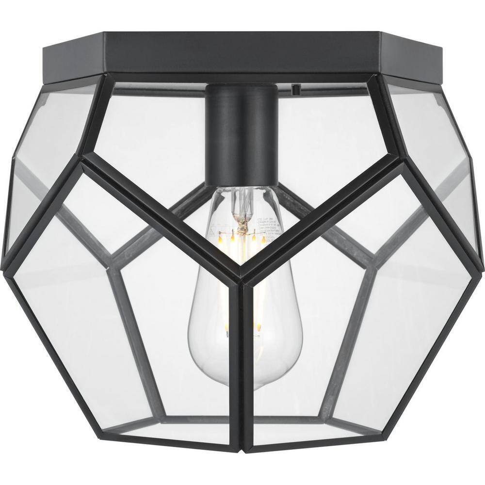Progress Lighting Wianno 10 in. 1-Light Matte Black Flush Mount Ceiling Light