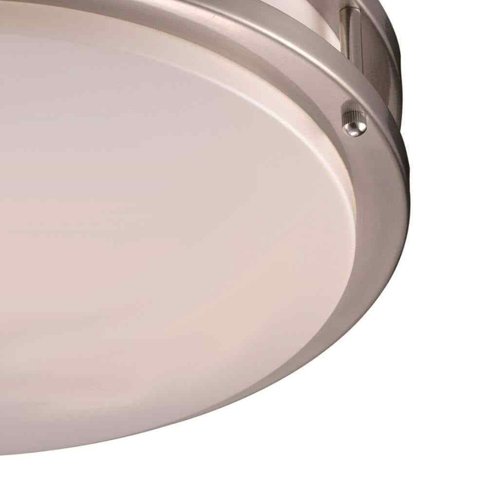 Bel Air Lighting Barnes 9.5 in.18-Watt Brushed Nickel Integrated LED Flush Mount