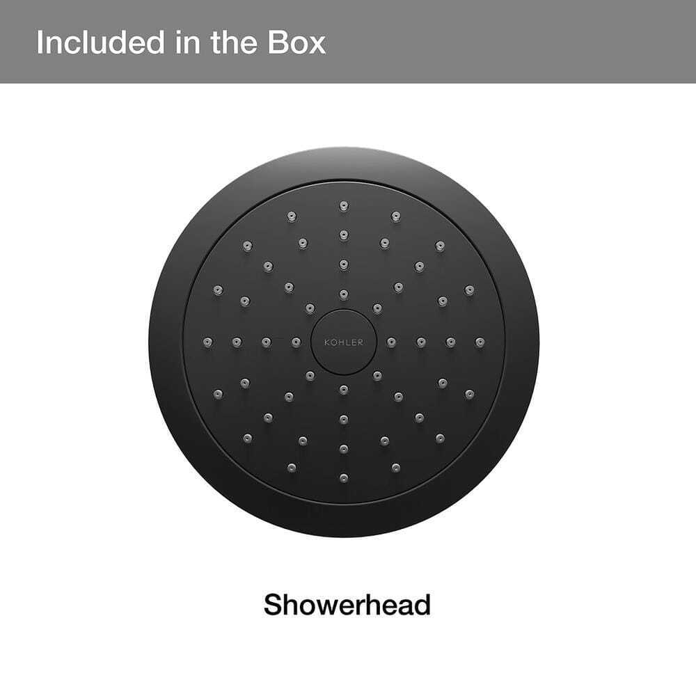 KOHLER Forte 1-Spray Patterns Wall Mount Fixed Shower Head in Matte Black