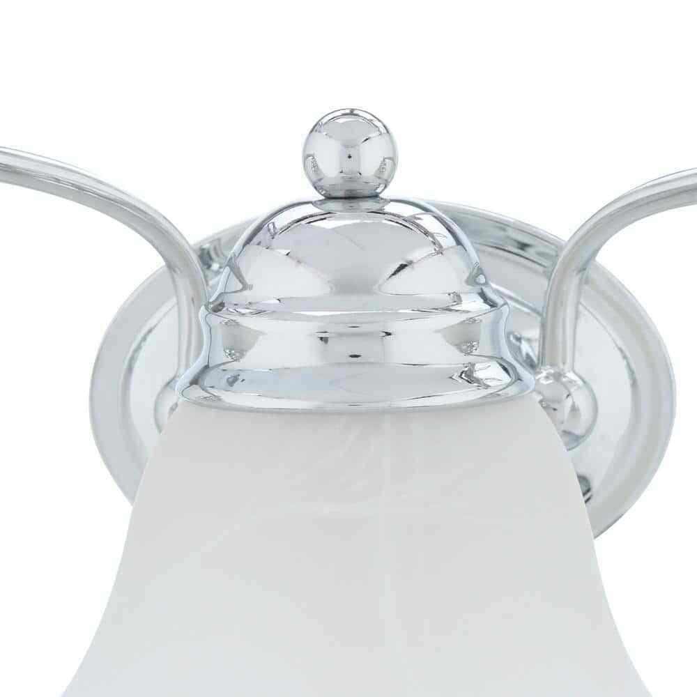SATCO 3-Light Polished Chrome Vanity Light with Alabaster Glass Bell Shades