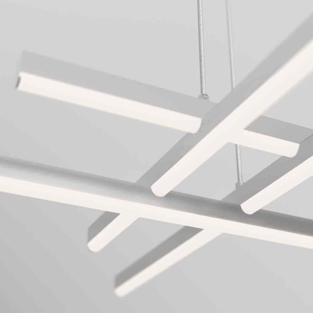 Artika Grid 30-Watt 1 Light Chrome Modern 3 CCT Integrated LED Pendant Fixture