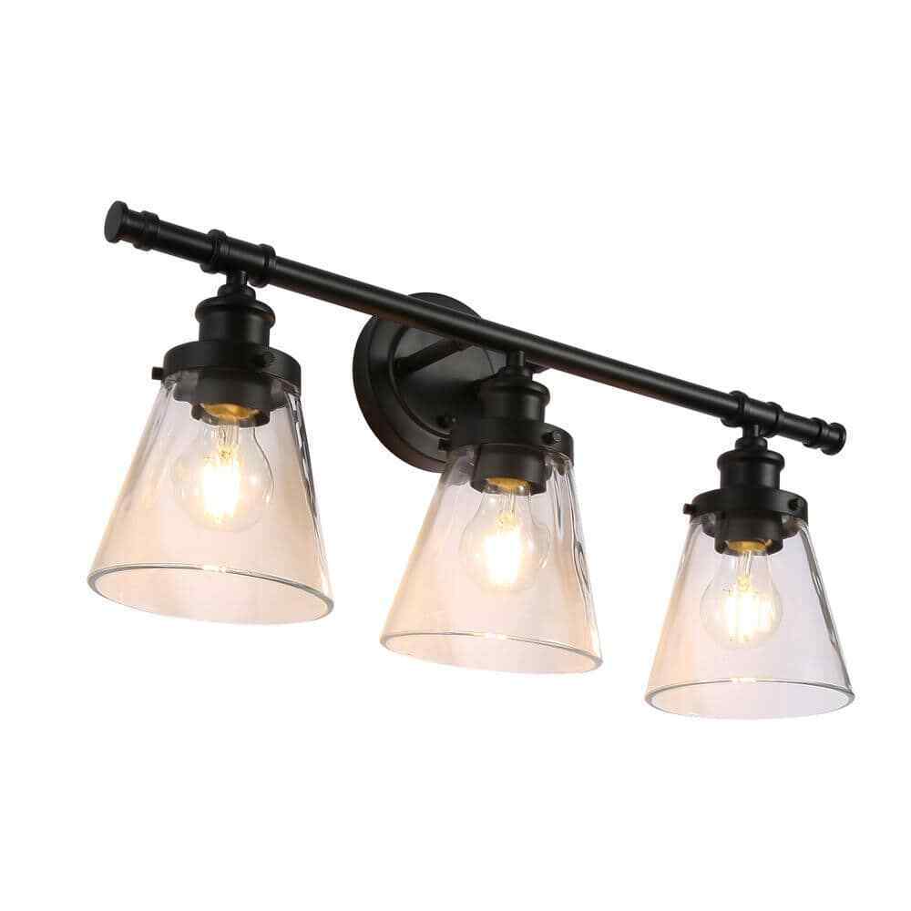 Spitzer 3-Light Black Vanity Light