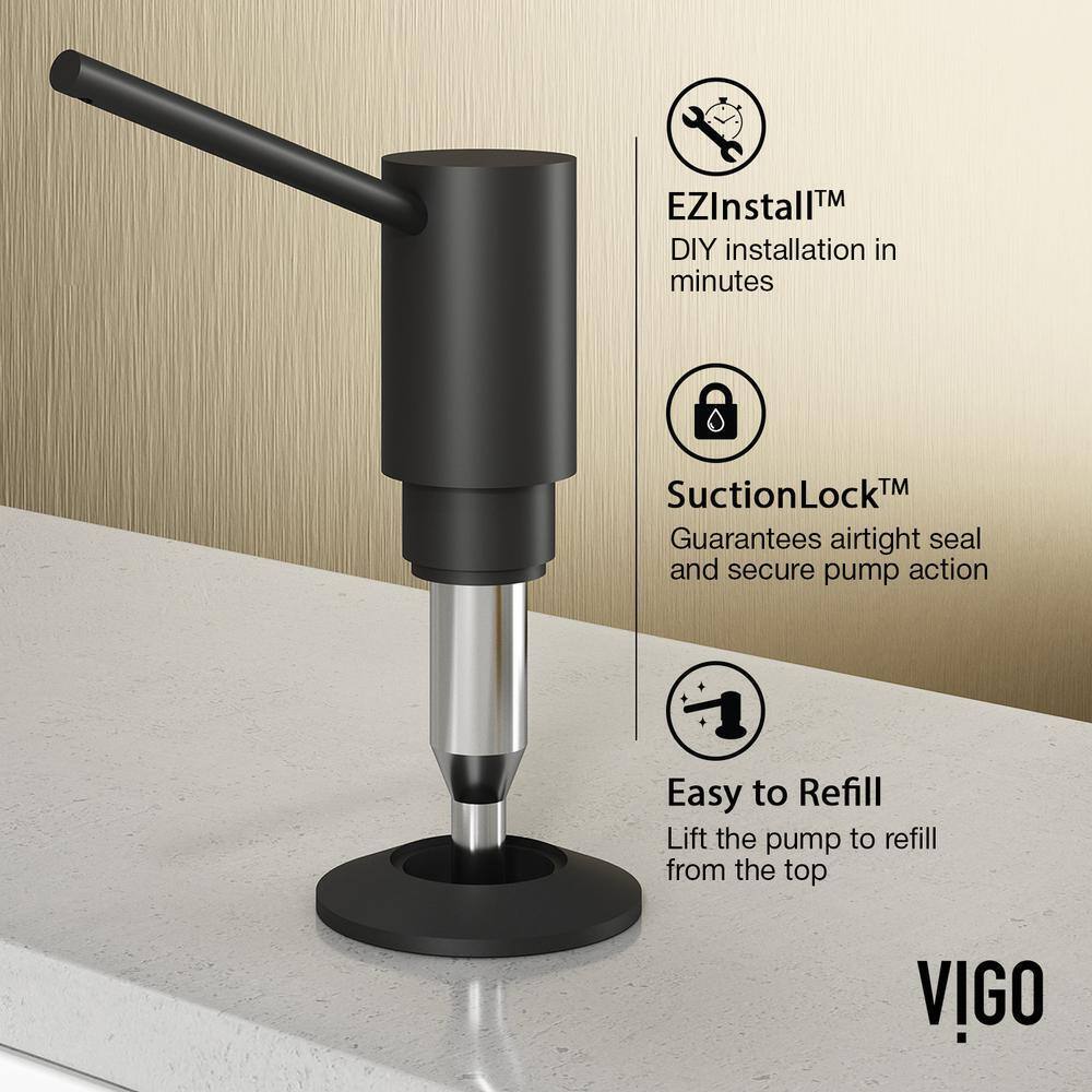 VIGO Braddock Kitchen Soap Dispenser in Matte Black VGSD004MB