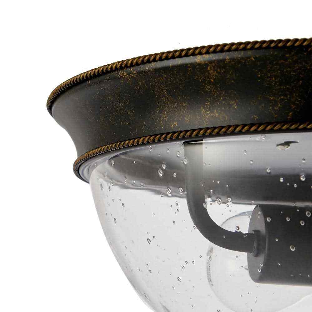 Hampton Bay 2-Light 13 in. Bronze Flush Mount Ceiling Light