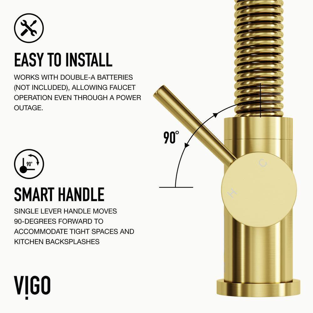 VIGO Edison Single Handle Pull-Down Sprayer Kitchen Faucet w/ Touchless Sensor