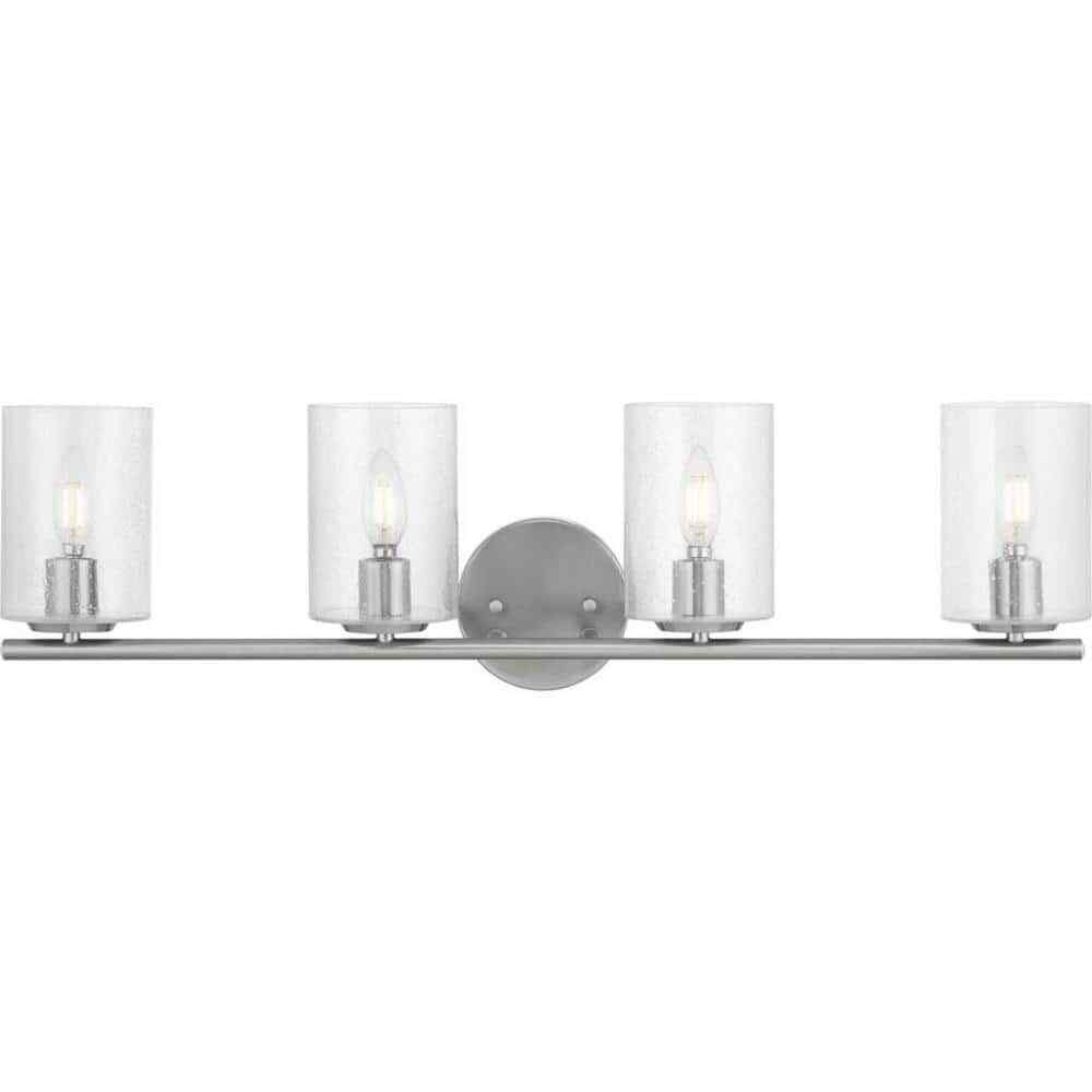 Hampton Bay Champlain 4-Light Brushed Nickel Modern Bathroom Vanity Light