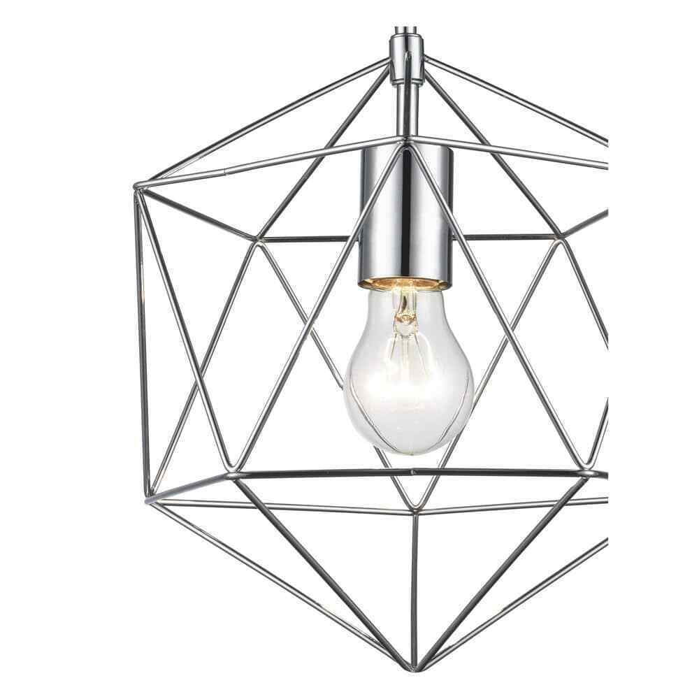 Hampton Bay Winfield 9.5 in. 1-Light Chrome Semi-Flush Mount with Geometric Cage