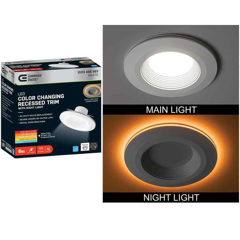 Commercial Electric 6 in. Selectable CCT LED Recessed Light Trim 670 Lumens