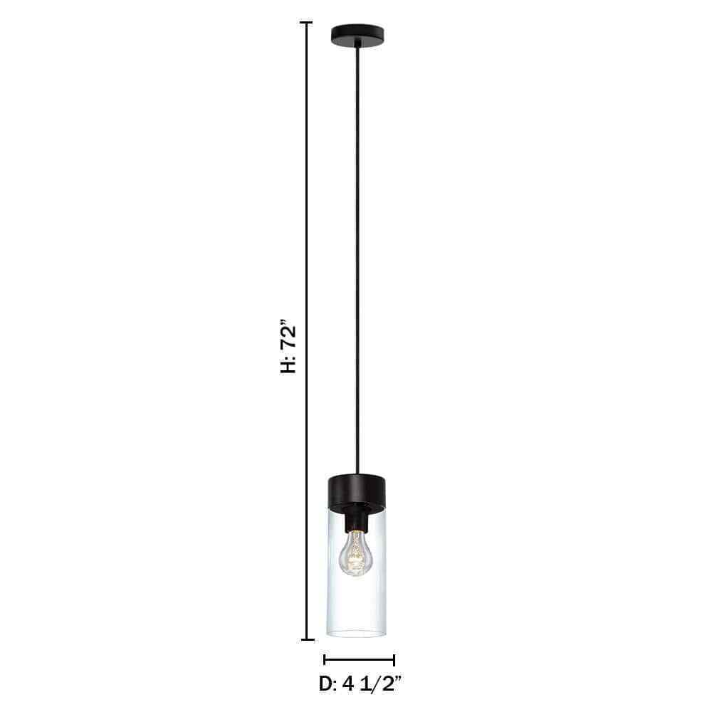 Eglo Montey 1-Light Black Mini-Pendant with Clear Glass Shade 202127A