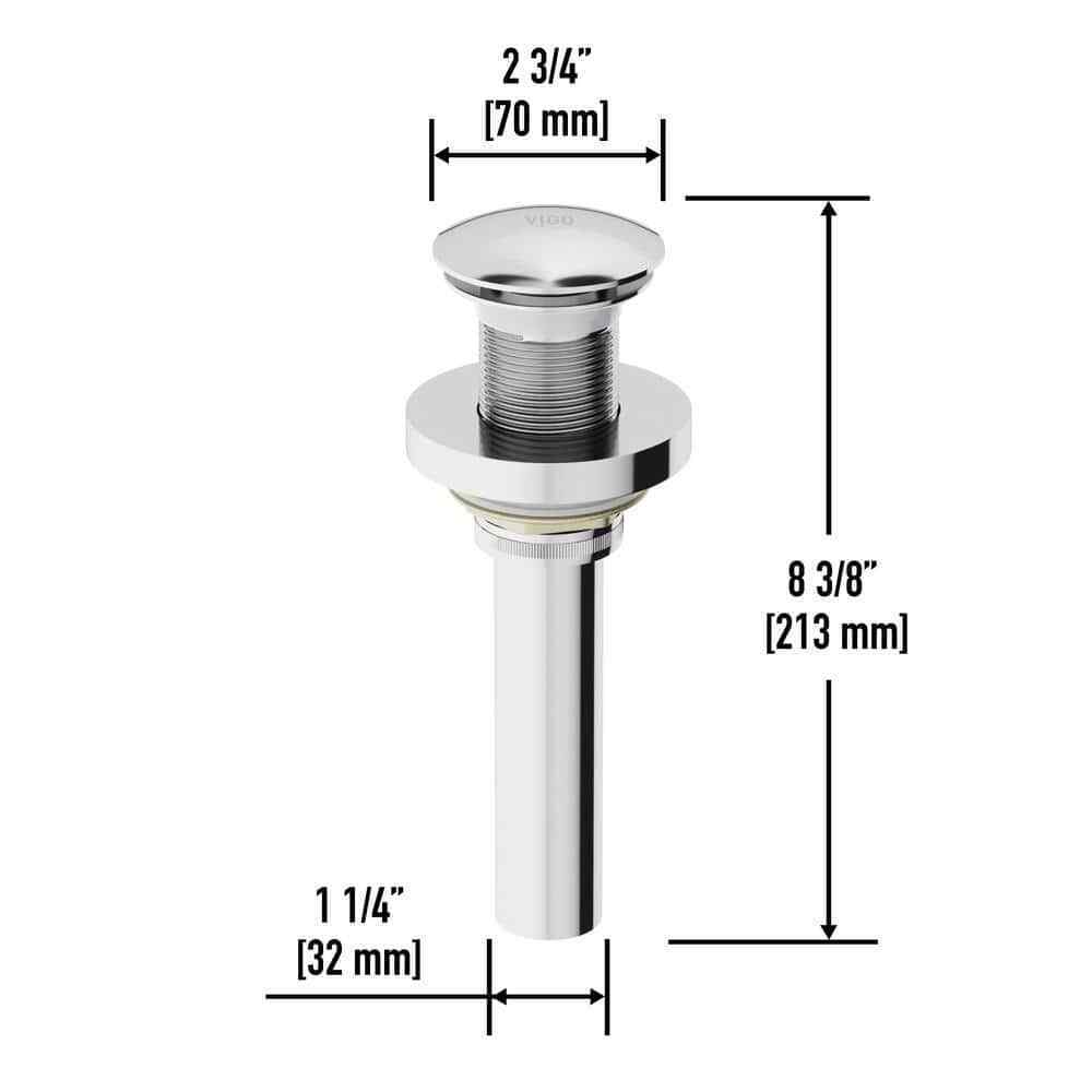 VIGO Vessel Bathroom Sink Pop-Up Drain and Mounting Ring in Chrome VG07000CH