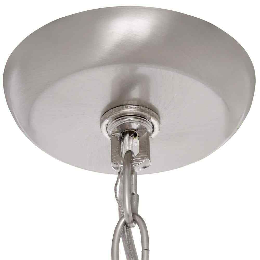 Hampton Bay 5-Light Brushed Nickel Chandelier with Frosted Glass Shades