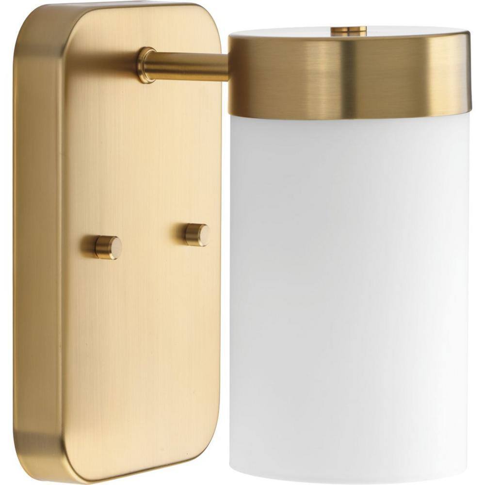 Progress Lighting Elevate 1-Light Brushed Bronze Etched White Glass Vanity Light