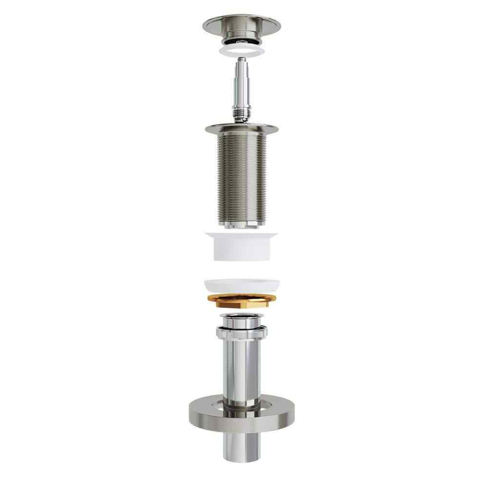 VIGO Vessel Bathroom Sink Pop-Up Drain and Mounting Ring in Brushed Nickel