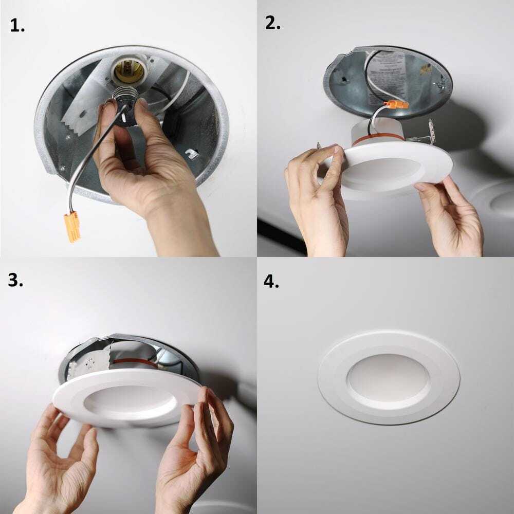 Commercial Electric 5 in+6 in. LED Color Changing Recessed Trim Smart Switch 2Pk