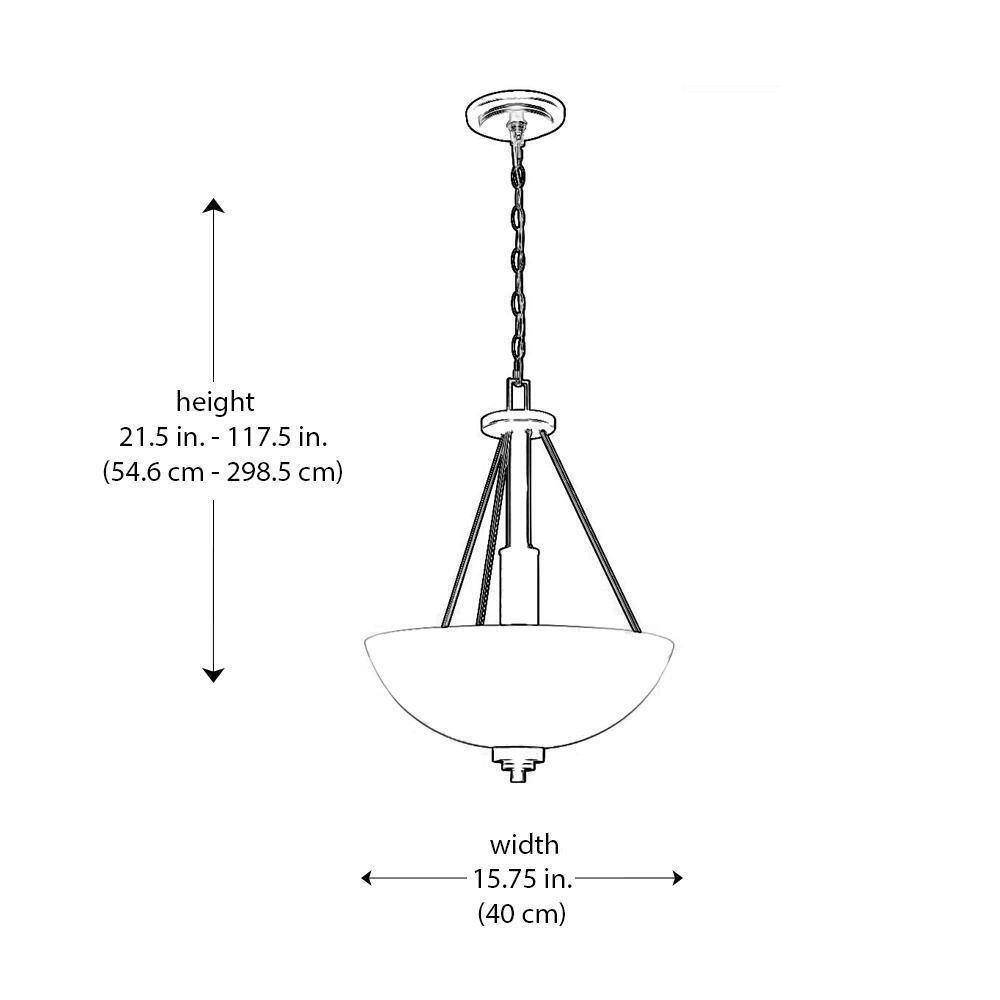Bel Air Lighting 15.75 in. 3-Light Brushed Nickel Hanging Kitchen Pendant Light