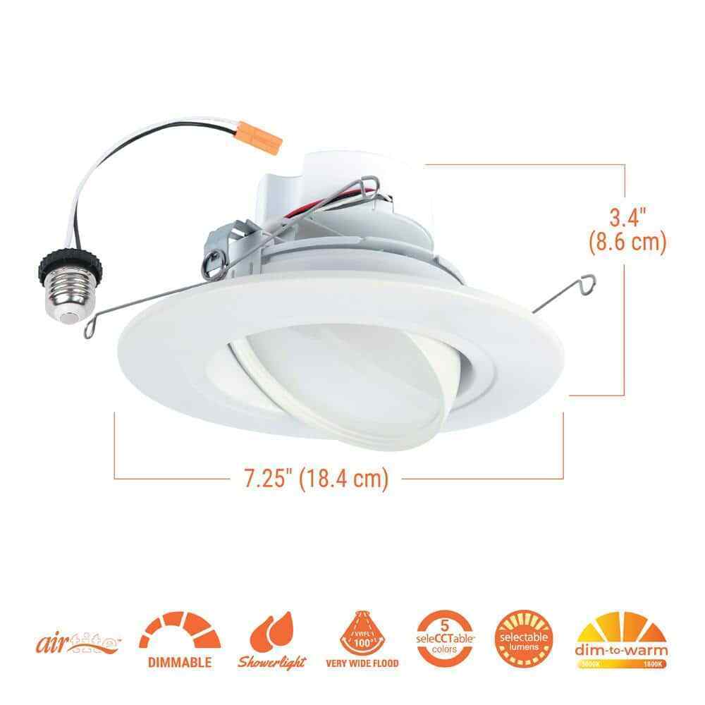 HALO RA 5/6 in. Integrated LED Recessed Light Trim 600 Lumens/1000 Lumens
