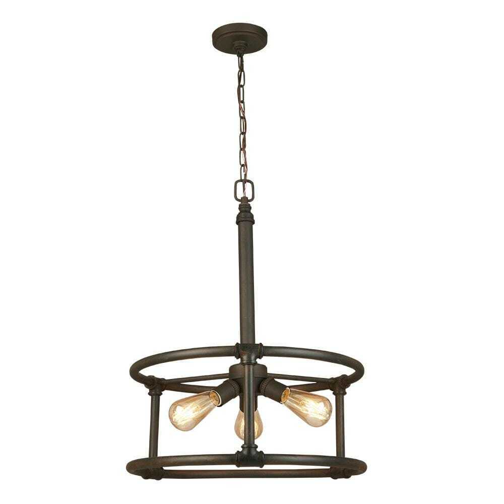 Eglo Rivertown 3-Light Rustic Bronze Chandelier Light