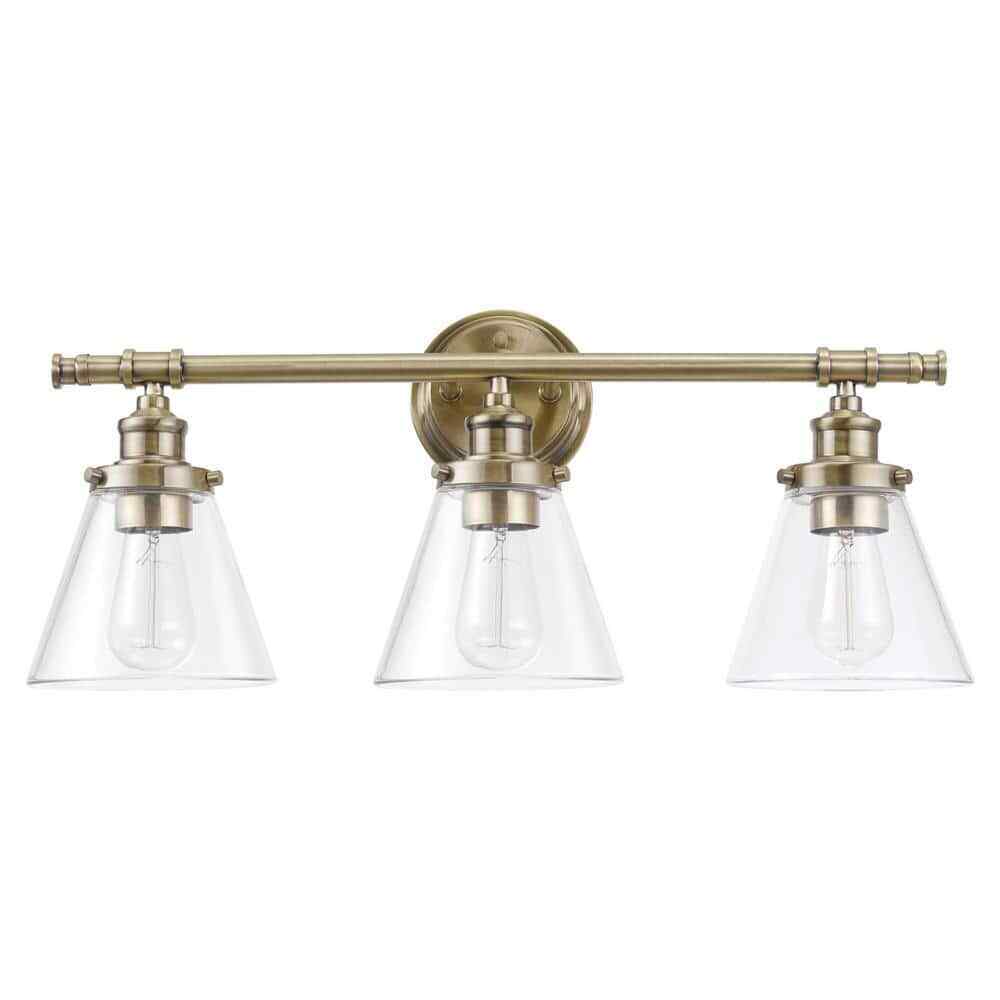 Globe Electric Parker 3-Light Brass 5-Piece All-In-One Bath Vanity Light Set