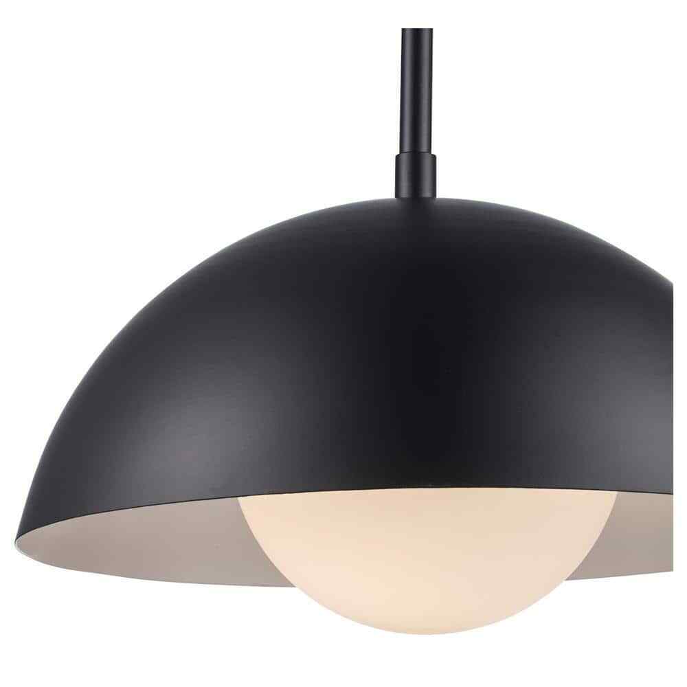 Bel Air Lighting Maureen 12". 1-Light Black Pendant Light Fixture w/ Metal Dome