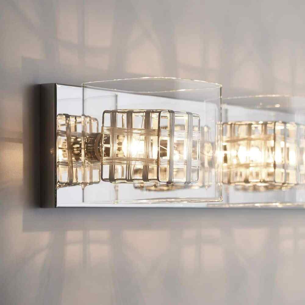 Artika Metropolitan 31 in. 4-Light Chrome Modern Vanity Light Bar Wall Fixture