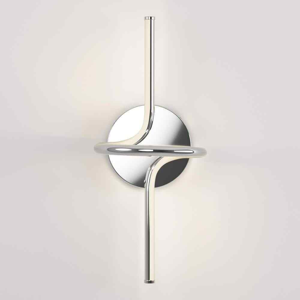 Artika Swirl Mini 8.9 in. 1-Light Chrome Modern Dimmable LED 3 CCT Wall Sconce