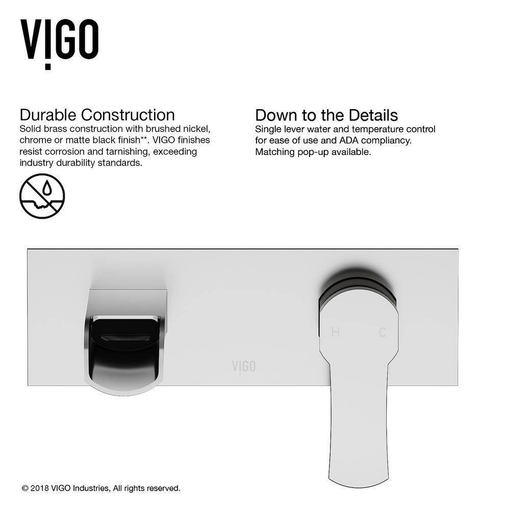 VIGO Cornelius Single Handle Wall Mount Bathroom Faucet in Chrome VG05004CH