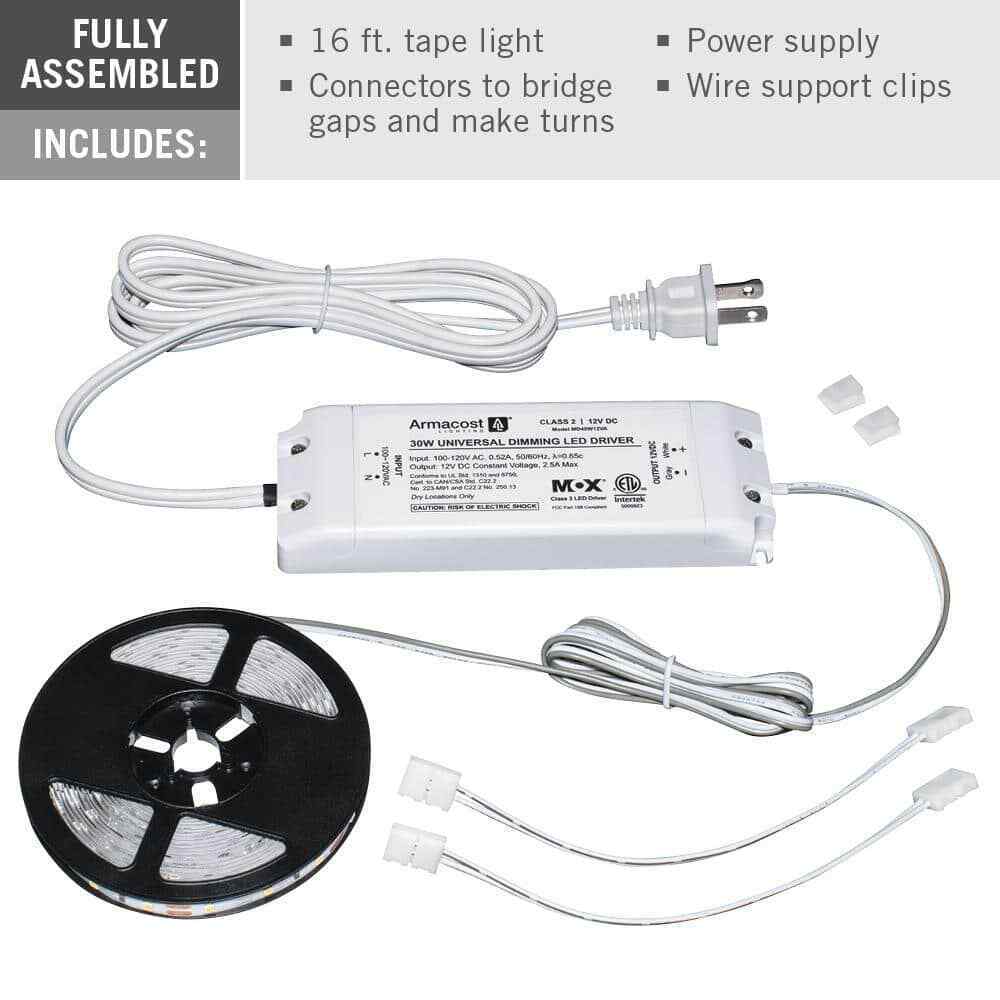 Armacost Lighting RibbonFlex Home 16 ft. AC Dimmable LED Tape Light Kit