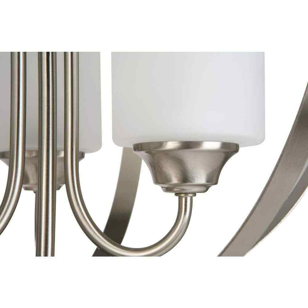 Hampton Bay Findlay 3-Light Brushed Nickel Chandelier w/ Etched White Glass