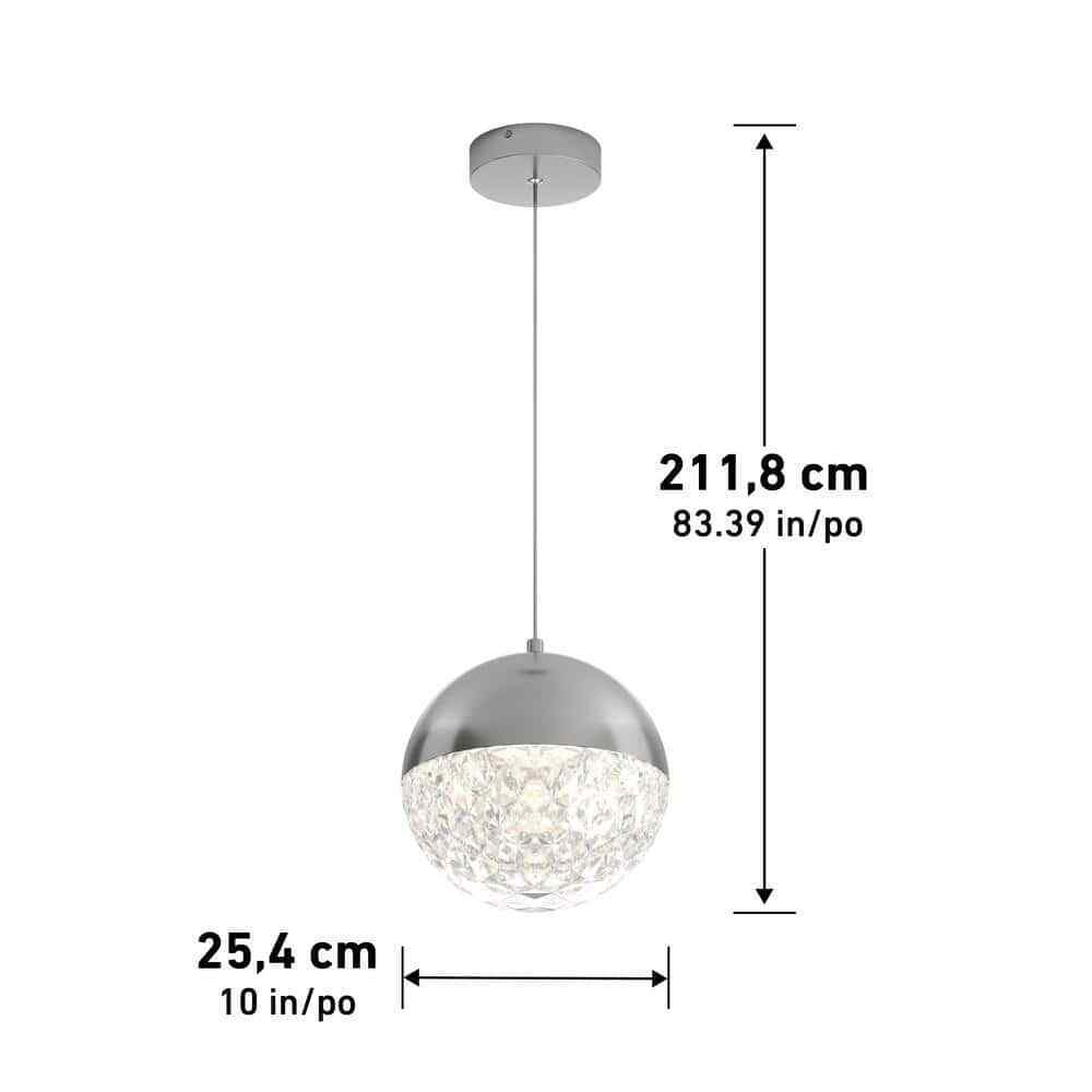 Artika Carat Ball 15-Watt Chrome LED Mini Pendant Light Fixture Kitchen Island