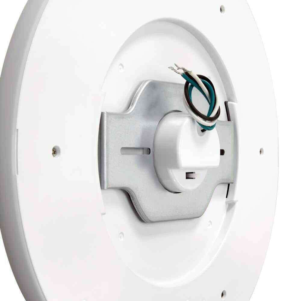 Hampton Bay Clement Round Flat Panel 13 in. Black Integrated LED Flush Mount