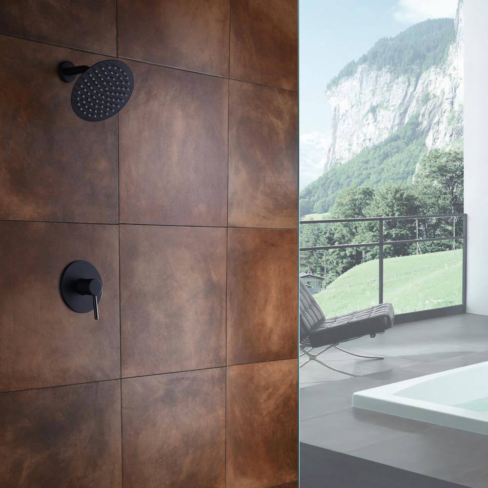 SUMERAIN Single Handle 1-Spray Shower Faucet 1.8GPM Pressure Balance Matte Black