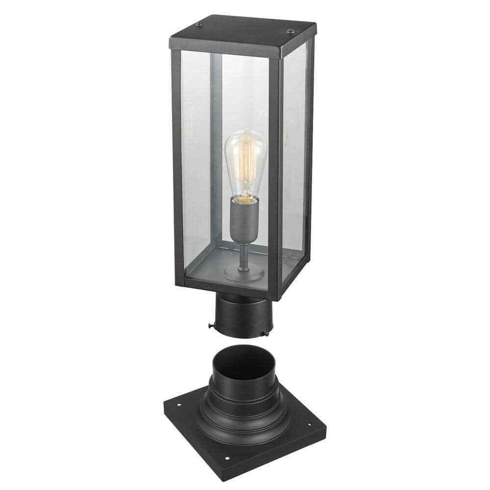 Globe Electric Bowery 1-Light Matte Black Outdoor Lamp Post Light Fixturee