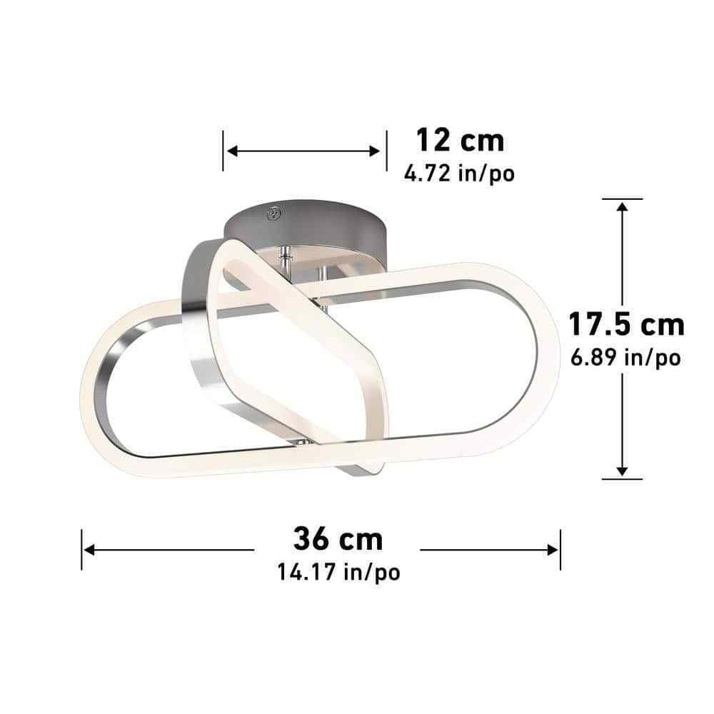 Artika Arlo 14 in. 1-Light Chrome LED Modern Flush Mount Ceiling Light