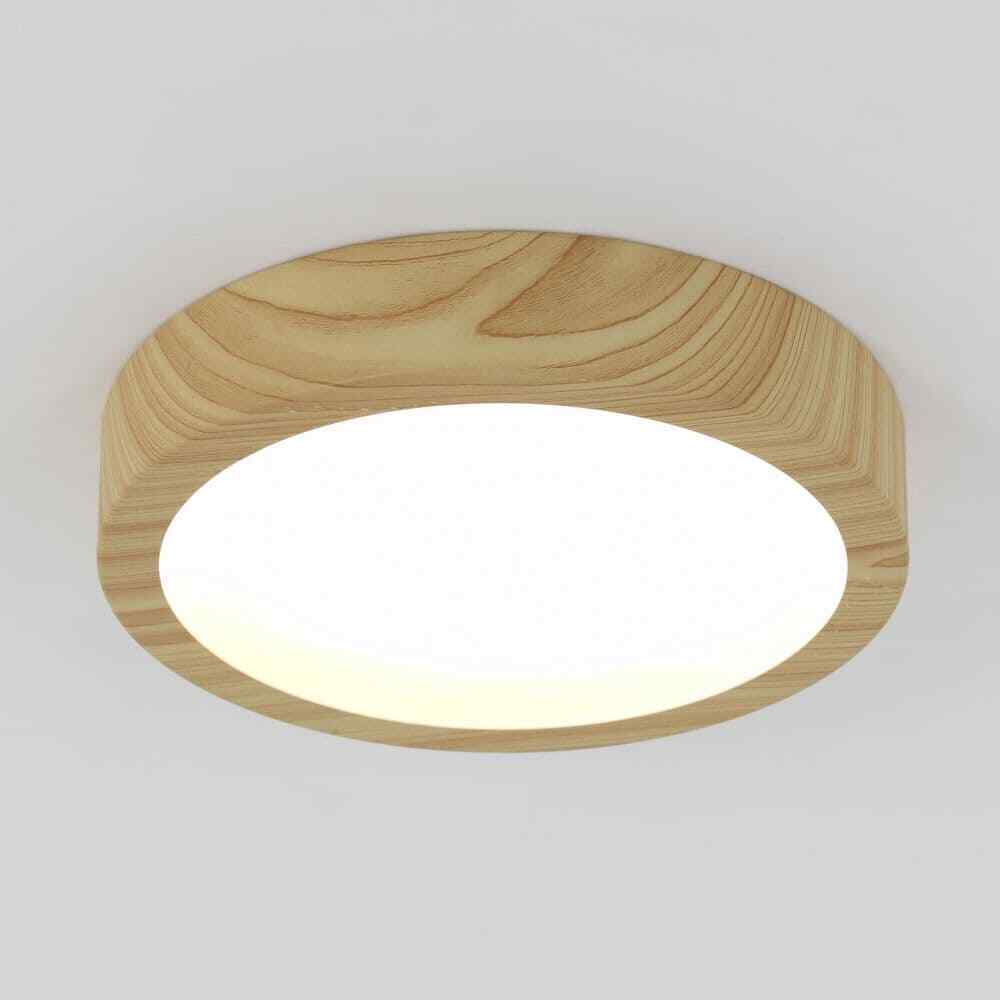 Artika Dryad 10 in. 1-Light Wood Integrated LED Modern Flush Mount Ceiling Light