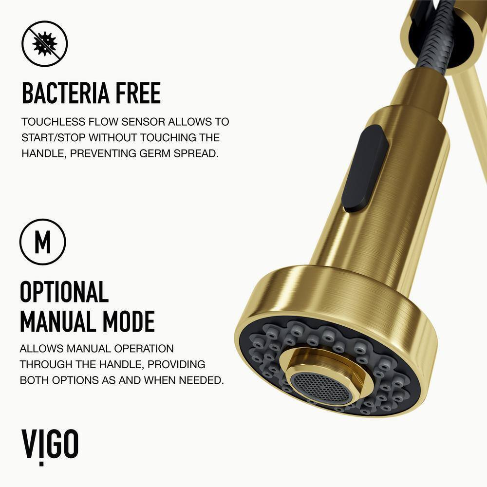 VIGO Edison Single Handle Pull-Down Sprayer Kitchen Faucet w/ Touchless Sensor