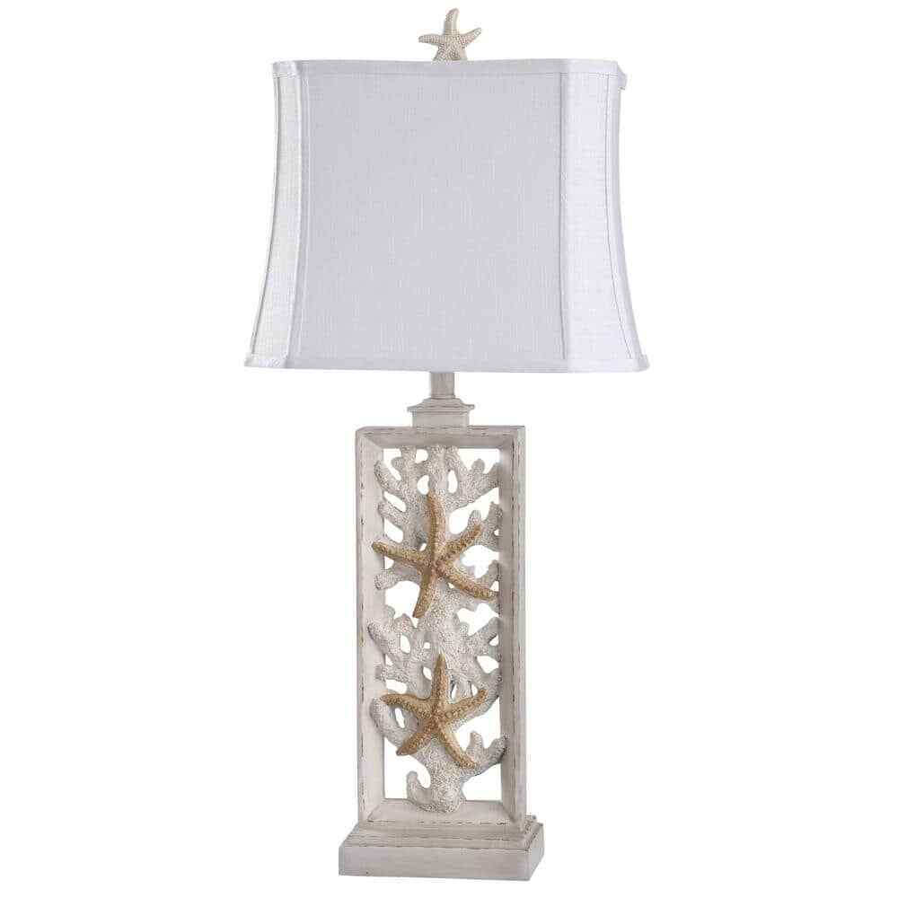 StyleCraft South Cove 33 in. Weathered Cream Table Lamp L317869DS
