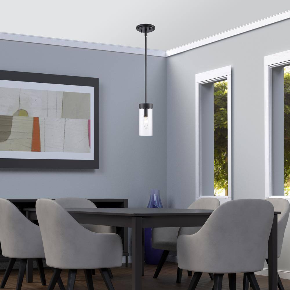 Bel Air Lighting Meadowlark 1-Light Black Mini Pendant Light Fixture