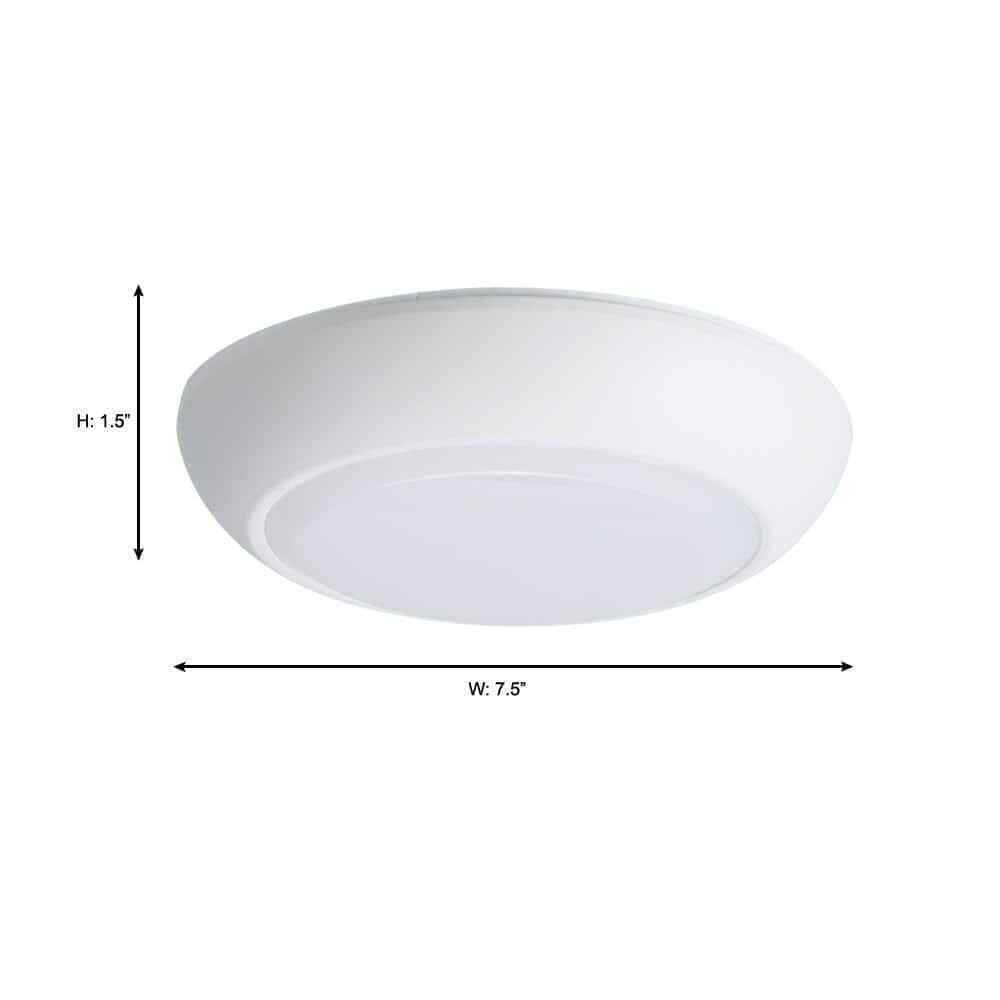 HALO CLD 7 In. White Flush Mount with Frosted Glass Shade CLD7089SWHR