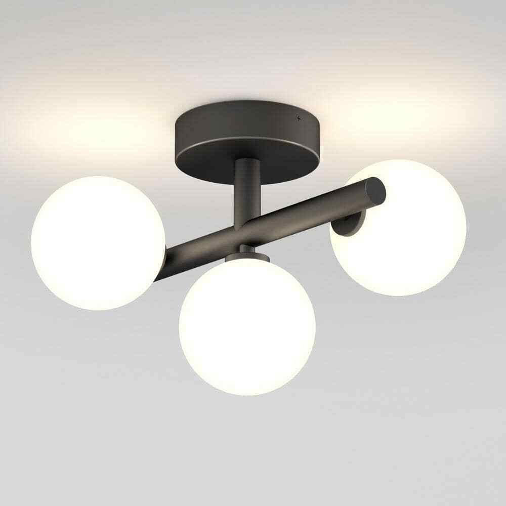 Artika Bloom 13 in 3-Light Black Selectable LED Modern Flush Mount Light Fixture