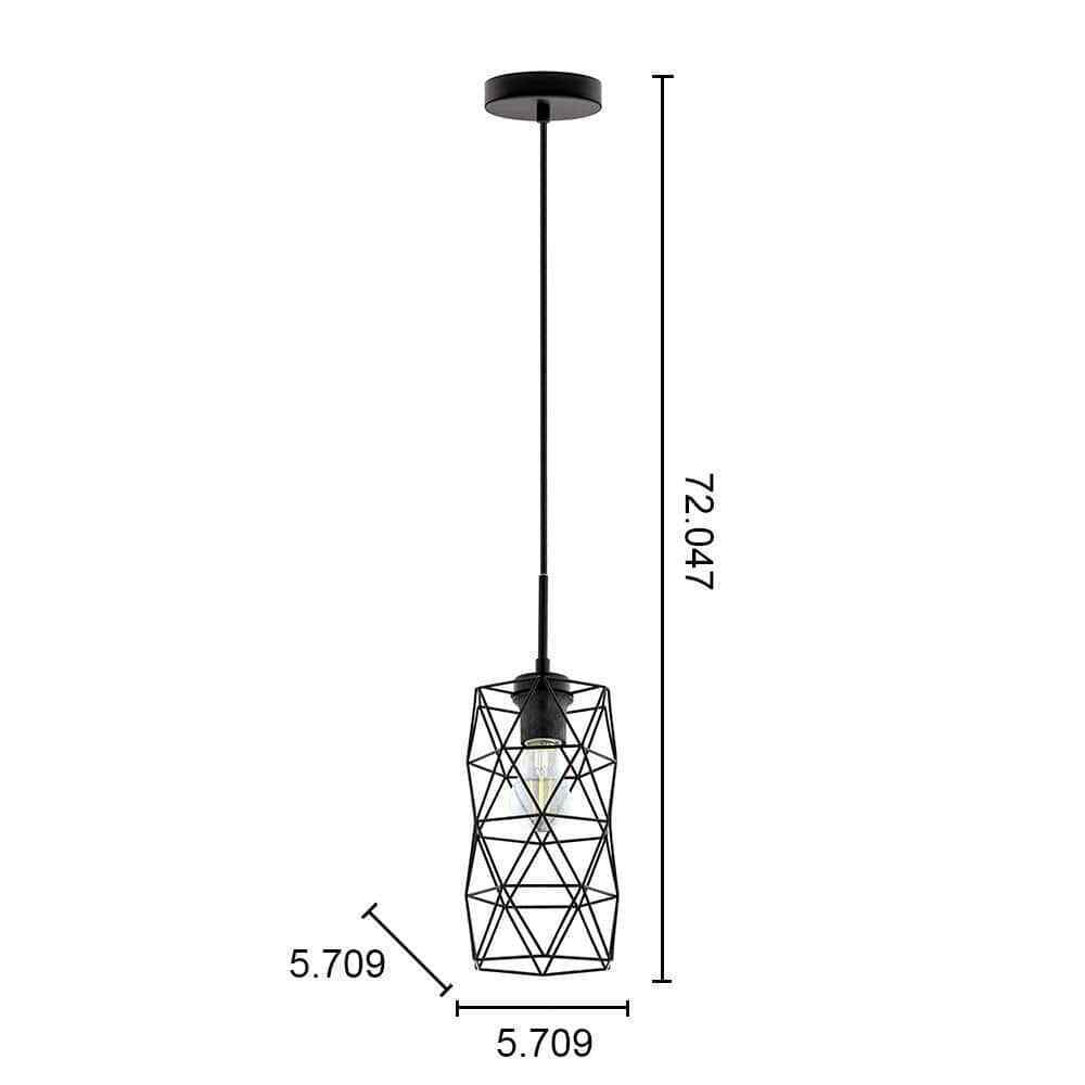 Eglo Estevau 2 5.71 in. W x 72 in. H 1-Light Matte Black Pendant Light