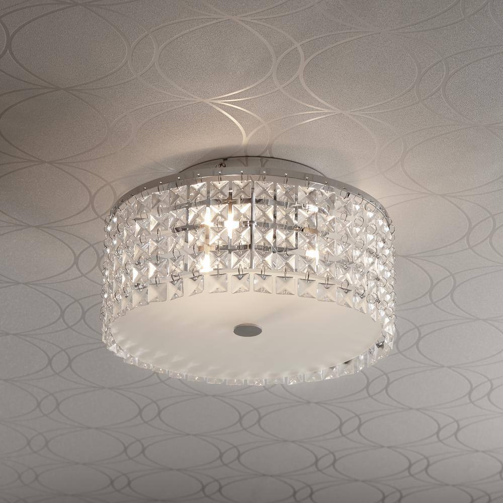 BAZZ Glam Cobalt 3-Light Brushed Chrome Ceiling Light PL3413CC