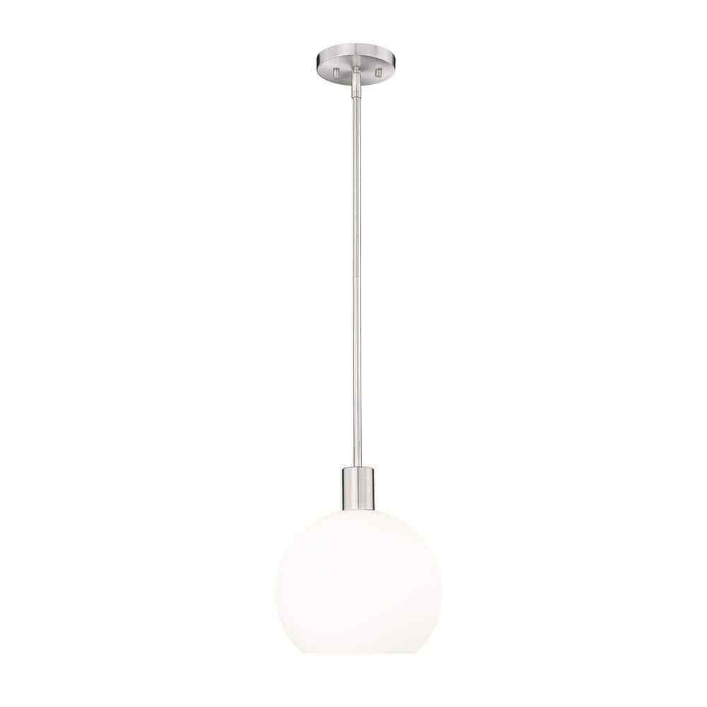 Margo 9.75 in. Bubble Pendant Brushed Nickel w/ White Glass Shade