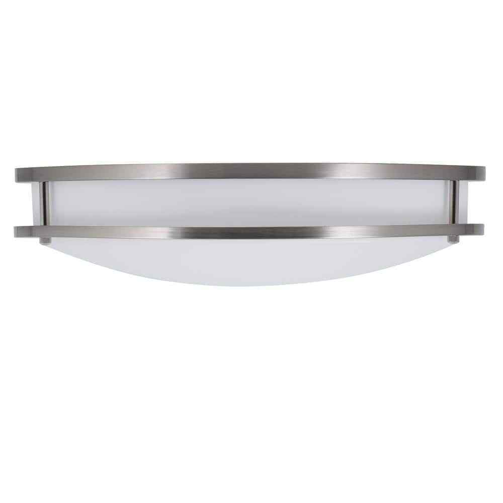 Commercial Electric 16 in. Smart Color Selectable LED Brushed Nickel Flush Mount