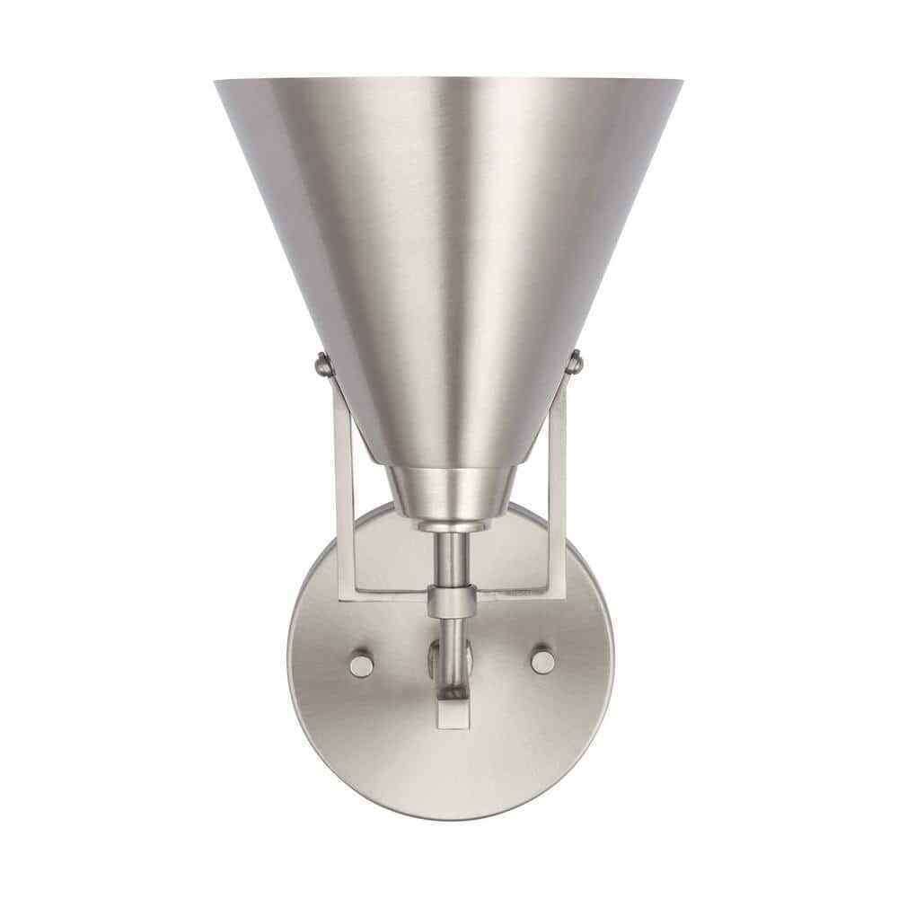 Home Decorators Insdale 1-Light Brushed Nickel Modern Bathroom Vanity Light