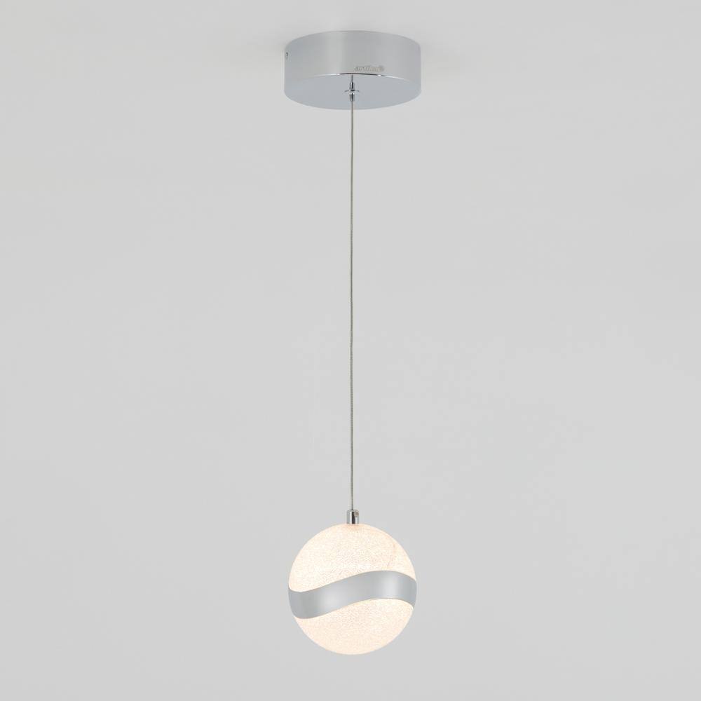 Artika Wavey 7-Watt 1 Light Chrome Modern LED Mini Pendant Light Fixture