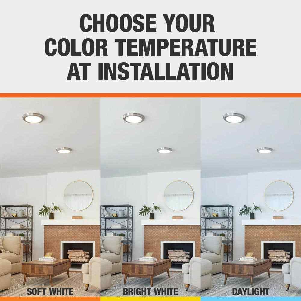 Commercial Electric 13 in. White Selectable LED Flush Mount JJU3011L-2/WHT