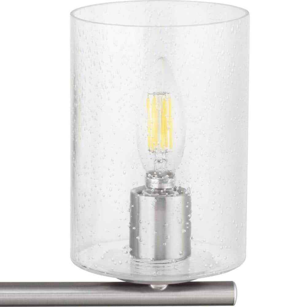 Hampton Bay Champlain 4-Light Brushed Nickel Modern Bathroom Vanity Light